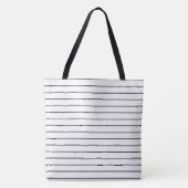 白黒のストライプ トートバッグ (正面)