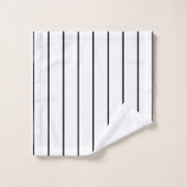 白黒のストライプ バスタオルセット (ウォッシュタオル)