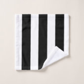 白黒のストライプ バスタオルセット (ウォッシュタオル)