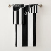 白黒のストライプ バスタオルセット (インサイチュ)