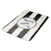 白黒のストライプ バスマット (アングル)