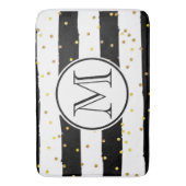 白黒のストライプ バスマット (正面縦)