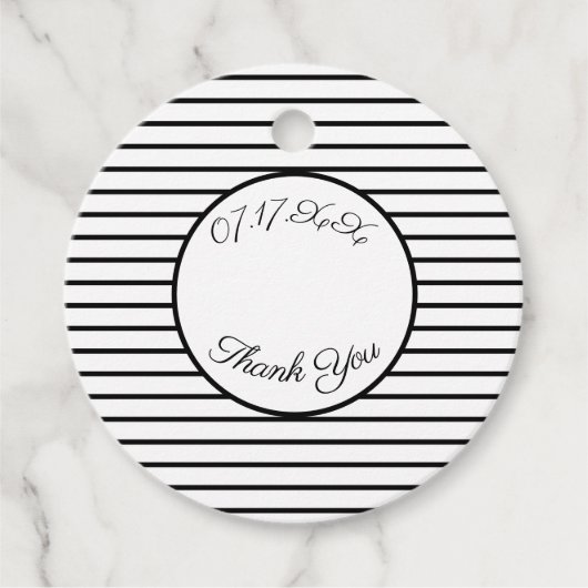 白黒のストライプ フェイバータグ (正面)