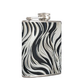 白黒のストライプ フラスク (右)