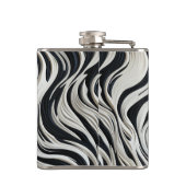 白黒のストライプ フラスク (裏面)
