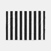 白黒のストライプ フリースブランケット (正面(横))