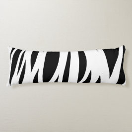 白黒のストライプ ボディピロー