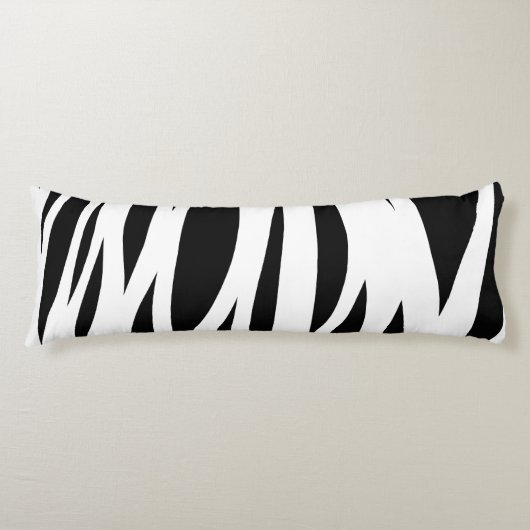 白黒のストライプ ボディピロー (正面)