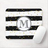 白黒のストライプ マウスパッド (マウス)