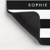 白黒のストライプ マウスパッド (コーナー)