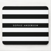 白黒のストライプ マウスパッド (正面)