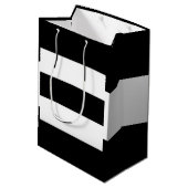 白黒のストライプ ミディアムペーパーバッグ (裏面アングル)