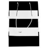 白黒のストライプ ミディアムペーパーバッグ (正面)