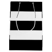 白黒のストライプ ミディアムペーパーバッグ (裏面)