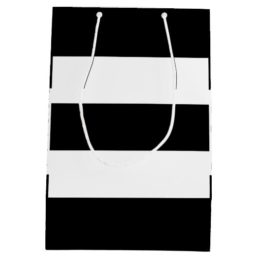 白黒のストライプ ミディアムペーパーバッグ (裏面)