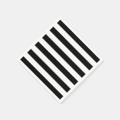 白黒のストライプ。モダンハローウィンパーティ スタンダードカクテルナプキン (角)