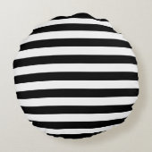 白黒のストライプ ラウンドクッション (裏面)
