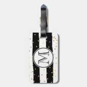 白黒のストライプ ラゲッジタグ (裏面縦)