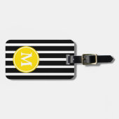 白黒のストライプ ラゲッジタグ (正面横)