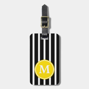 白黒のストライプ ラゲッジタグ