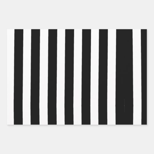 白黒のストライプ ラッピングペーパーシート (正面)