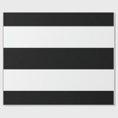 白黒のストライプ ラッピングペーパー (フラット)