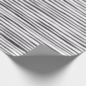 白黒のストライプ ラッピングペーパー (角)