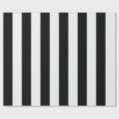 白黒のストライプ ラッピングペーパー (フラット)