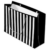 白黒のストライプ ラージペーパーバッグ (正面アングル)