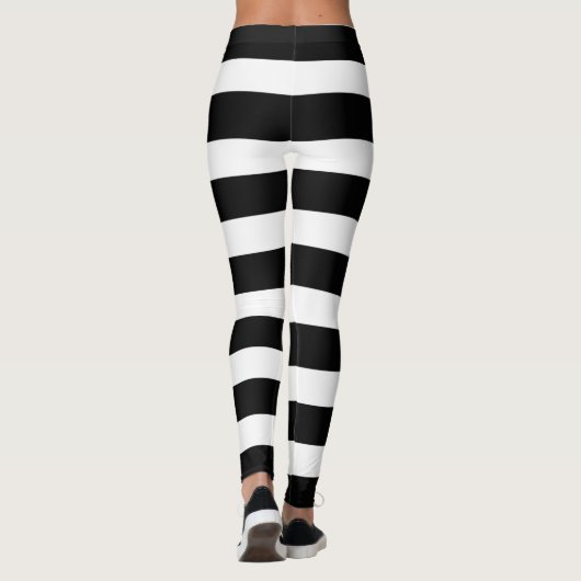 白黒のストライプ レギンス (裏面)