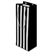 白黒のストライプ ワインギフトバッグ (裏面アングル)