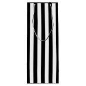 白黒のストライプ ワインギフトバッグ (裏面)