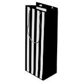 白黒のストライプ ワインギフトバッグ (正面アングル)