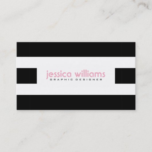 白黒のストライプ 名刺 (正面)