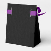 白黒のストライプ、名前、日付、結婚披露宴 フェイバーボックス (裏面サイド)