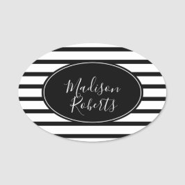 白黒のストライプ 名札