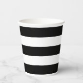 白黒のストライプ 紙コップ (正面)