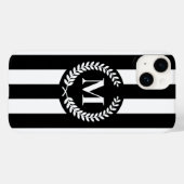 白黒のストライプ Case-Mate iPhoneケース (裏面 (横))