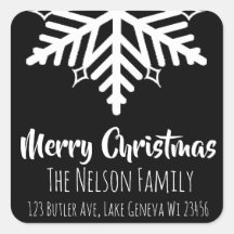 白黒のスノーフレークのクリパーソナライズされたスマス