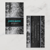 白黒のスパークルとグリッターパターン 名刺 (正面/裏面)