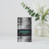 白黒のスパークルとグリッターパターン 名刺 (スタンド正面)