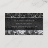 白黒のスパークルとグリッターパターン 名刺 (裏面)