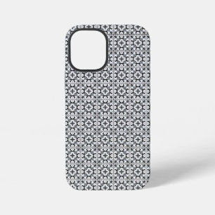 白黒のスペイン風タイル iPhone 12 MINIケース