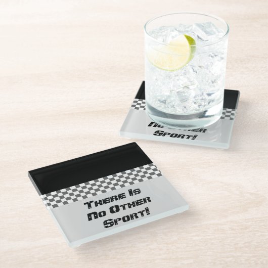 白黒のスポーツのスタイル ガラスコースター (アングル)