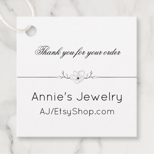 白黒のスモールビジネス向けラベル フェイバータグ (正面)