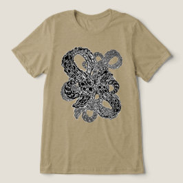 白黒のスリリアリズム抽象芸術アート トライブレンドTシャツ