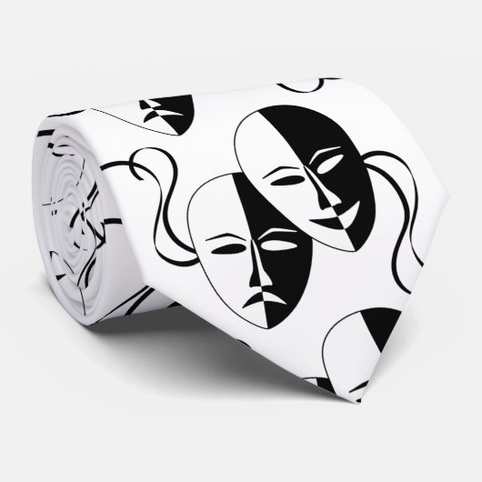 白黒のセスピアンマスク ネクタイ (ロール)