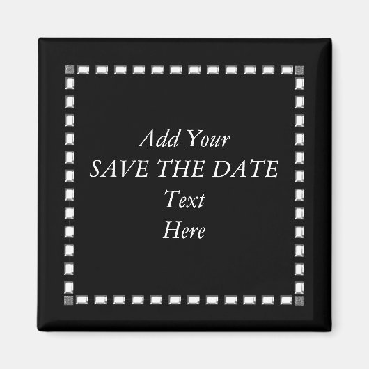 白黒のセーブザデートマグネット マグネット (正面)