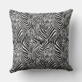 白黒のゼブラ印刷 クッション (裏面)