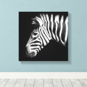 白黒のゼブラ キャンバスプリント (インサイチュ (ウッドフロア))